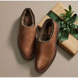 Johnston & Murphy Men's Upton Shearling Shoe Clog 11.5 Leather Slip-on Comfort